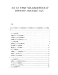 2025-2030智慧城市信息孤島消弭策略資源整合咨詢管理方案研究項(xiàng)目投資前景分析文檔