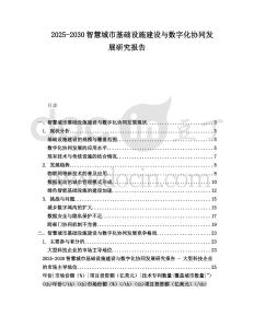 2025-2030智慧城市基礎設施建設與數字化協同發展研究報告