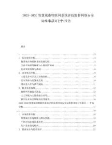 2025-2030智慧城市物聯(lián)網(wǎng)系統(tǒng)評估監(jiān)督網(wǎng)絡(luò)安全運維事項可行性報告