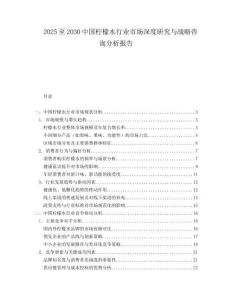 2025至2030中國(guó)檸檬水行業(yè)市場(chǎng)深度研究與戰(zhàn)略咨詢(xún)分析報(bào)告