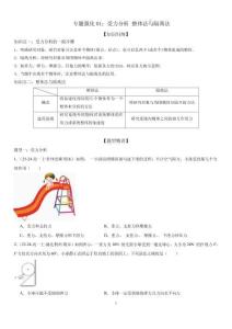 專(zhuān)題強(qiáng)化01：受力分析 整體法與隔離法原卷版