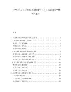 2025安全鞋行業(yè)企業(yè)文化建設與員工滿意度關聯(lián)性研究報告