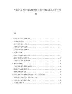 中國(guó)汽車改裝市場(chǎng)現(xiàn)狀研究深度報(bào)告及未來(lái)趨勢(shì)預(yù)測(cè)