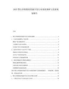 2025鄂爾多斯煤炭資源開發(fā)行業(yè)現(xiàn)狀調(diào)研與發(fā)展規(guī)劃報告