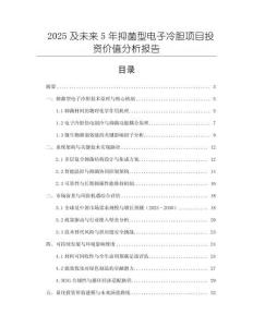 2025及未来5年抑菌型电子冷胆项目投资价值分析报告