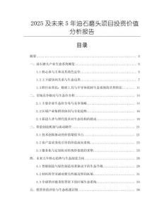 2025及未來(lái)5年油石磨頭項(xiàng)目投資價(jià)值分析報(bào)告