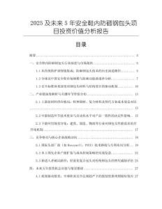 2025及未來(lái)5年安全鞋內(nèi)防砸鋼包頭項(xiàng)目投資價(jià)值分析報(bào)告