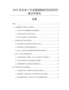 2025及未來5年雙峰施釉柜項目投資價值分析報告