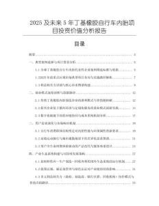 2025及未來5年丁基橡膠自行車內胎項目投資價值分析報告