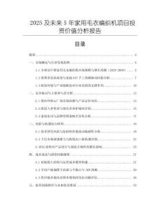 2025及未來5年家用毛衣編織機項目投資價值分析報告