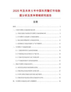 2025年及未來5年中國車用警燈市場數(shù)據(jù)分析及競爭策略研究報(bào)告