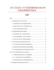 2025及未來5年中國熱鍍鋅板市場(chǎng)分析及競爭策略研究報(bào)告