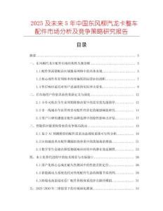 2025及未來5年中國(guó)東風(fēng)柳汽龍卡整車配件市場(chǎng)分析及競(jìng)爭(zhēng)策略研究報(bào)告