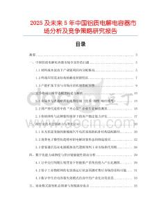 2025及未來5年中國(guó)鋁質(zhì)電解電容器市場(chǎng)分析及競(jìng)爭(zhēng)策略研究報(bào)告