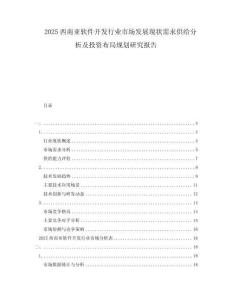 2025西南亞軟件開發行業市場發展現狀需求供給分析及投資布局規劃研究報告