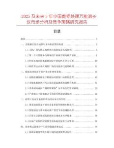 2025及未来5年中国数据处理万能测长仪市场分析及竞争策略研究报告