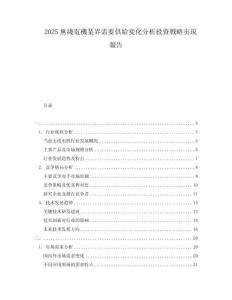 2025無(wú)綫電機(jī)業(yè)界需要供給変化分析投資戦略実現(xiàn)報(bào)告