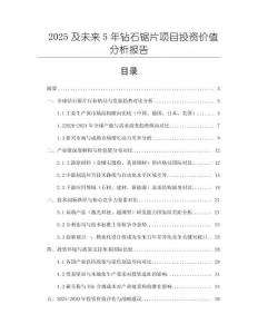 2025及未來5年鉆石鋸片項目投資價值分析報告