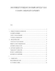 2025阿根廷汽車制造業(yè)行業(yè)市場潛力研究及產(chǎn)品出口方向和工業(yè)技術(shù)競爭力評估報告