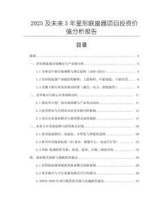 2025及未來5年星形聯(lián)接器項目投資價值分析報告