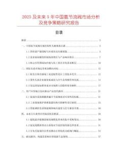 2025及未來(lái)5年中國(guó)氨節(jié)流閥市場(chǎng)分析及競(jìng)爭(zhēng)策略研究報(bào)告