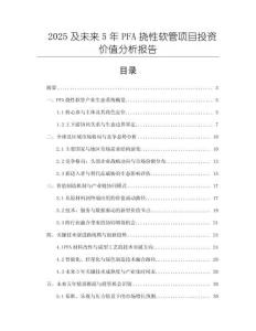 2025及未來5年P(guān)FA撓性軟管項目投資價值分析報告