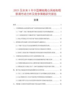 2025及未來5年中國橫軸離心渦卷制程泵浦市場分析及競爭策略研究報告
