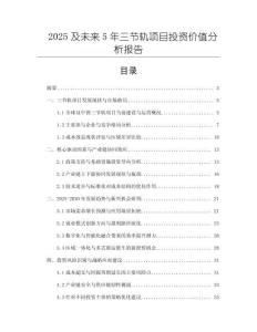 2025及未来5年三节轨项目投资价值分析报告