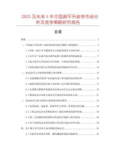 2025及未來5年中國扁平吊裝帶市場分析及競爭策略研究報告
