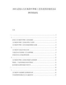 2025武夷山大紅袍茶葉種植工藝傳承供給現狀及品牌營銷深化