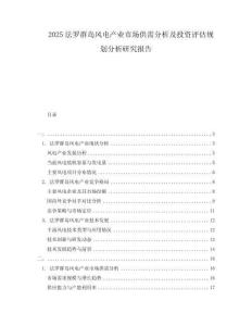 2025法羅群島風(fēng)電產(chǎn)業(yè)市場供需分析及投資評估規(guī)劃分析研究報告
