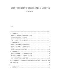 2025中國(guó)物聯(lián)網(wǎng)在工業(yè)領(lǐng)域的應(yīng)用場(chǎng)景與投資回報(bào)分析報(bào)告
