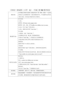 《英語》（新標準）（一年級起點）二年級上冊M2教學設(shè)計