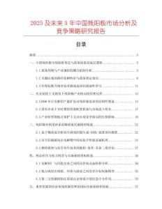2025及未來5年中國殘陽極市場分析及競爭策略研究報告
