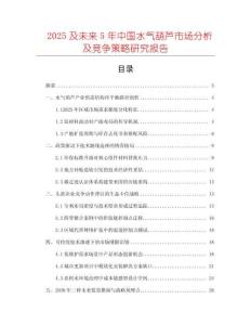 2025及未来5年中国水气葫芦市场分析及竞争策略研究报告