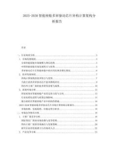 2025-2030智能座艙多屏驅動芯片異構計算架構分析報告
