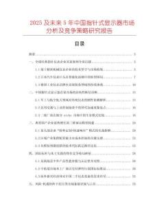 2025及未來5年中國(guó)指針式顯示器市場(chǎng)分析及競(jìng)爭(zhēng)策略研究報(bào)告