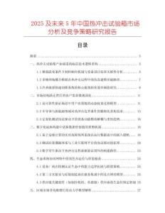 2025及未來5年中國熱沖擊試驗(yàn)箱市場(chǎng)分析及競爭策略研究報(bào)告