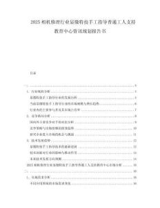 2025相機修理行業顯微特技手工指導普通工人支持教育中心資訊規劃報告書