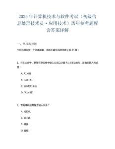 2025年計算機技術與軟件考試（初級信息處理技術員·應用技術）歷年參考題庫含答案詳解