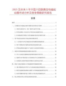 2025及未來5年中國六回路真空電磁起動器市場分析及競爭策略研究報告