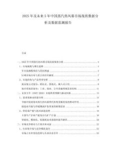 2025年及未來5年中國(guó)蒸汽熱風(fēng)幕市場(chǎng)現(xiàn)狀數(shù)據(jù)分析及數(shù)據(jù)監(jiān)測(cè)報(bào)告