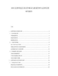 2025法律科技行業競爭格局與賠案管理與法律分析研究報告