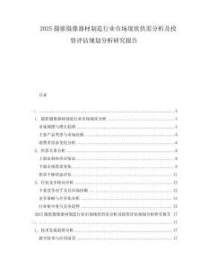 2025攝影攝像器材制造行業(yè)市場(chǎng)現(xiàn)狀供需分析及投資評(píng)估規(guī)劃分析研究報(bào)告
