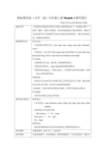 《英語(yǔ)》（新標(biāo)準(zhǔn)）（一年級(jí)起點(diǎn)）六年級(jí)上冊(cè)M1教學(xué)設(shè)計(jì)