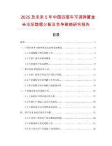 2025及未来5年中国四驱车可调弹簧龙头市场数据分析及竞争策略研究报告