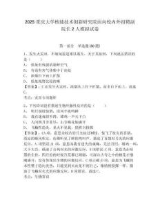 2025重慶大學核能技術創新研究院面向校內外招聘副院長2人模擬試卷完整答案詳解