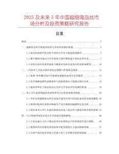 2025及未來5年中國超細海島絲市場分析及投資策略研究報告