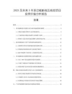 2025及未來5年多功能斷線壓線鉗項(xiàng)目投資價(jià)值分析報(bào)告