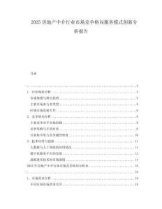 2025房地產(chǎn)中介行業(yè)市場競爭格局服務模式創(chuàng)新分析報告